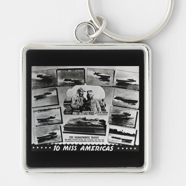 Gar Wood and Ten Miss America Race Boats Key Ring (Front)
