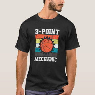 Garage 3 Point Mechanic Basketball Player Jumpshot T-Shirt