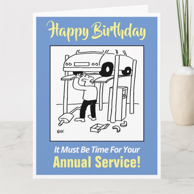 Garage Car Mechanic Birthday Card (Front)