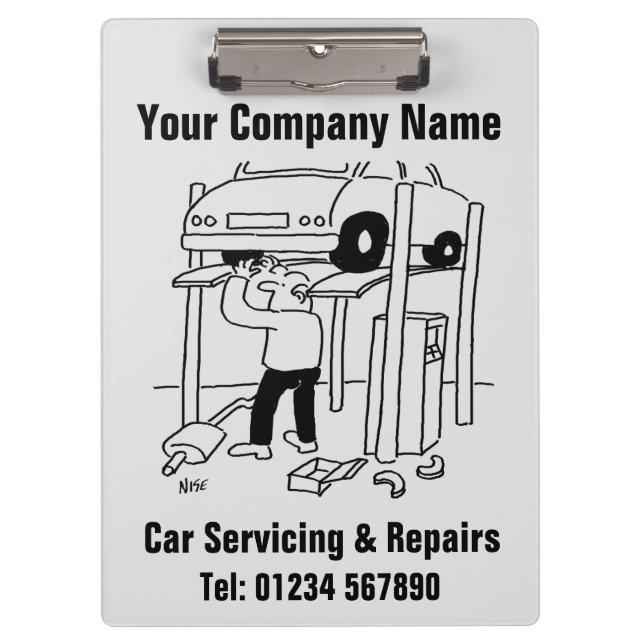 Garage Car Servicing & Vehicle Repairs Clipboard (Front)