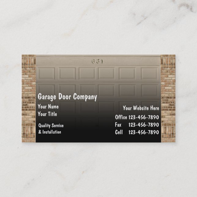 Garage Door Business Cards (Front)