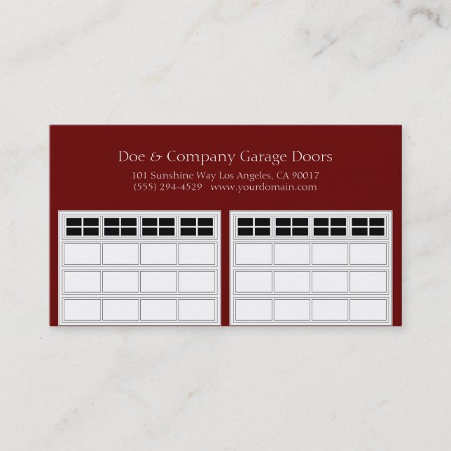 Garage Door Company/Dark Cherry Business Card (Front)