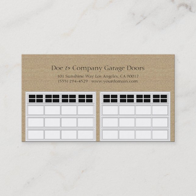 Garage Door Company Dark Tan Business Card (Front)