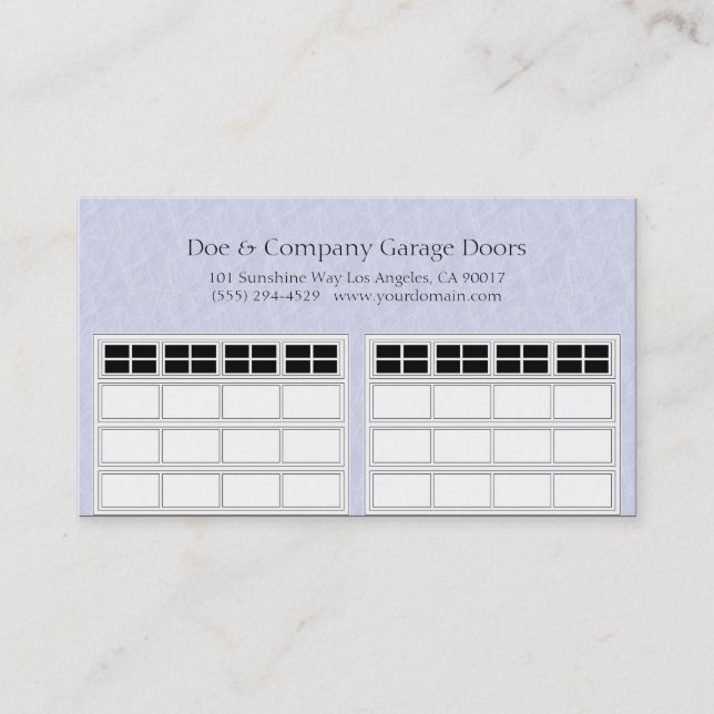 Garage Door Company Light Blue Business Card (Front)