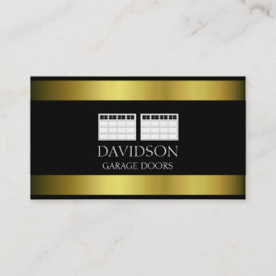 Garage Door Company Metallic Metal Business Card