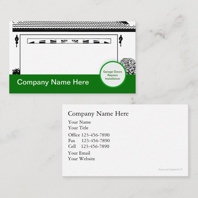 Garage Door Modern Business Cards (Front/Back)