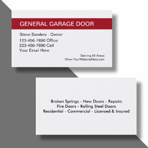 Garage Door Service Business Card