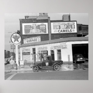 Garage & Filling Station, 1940. Vintage Photo Poster