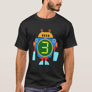 Garage Kids Little Robot Birthday 3rd Birthday Tec T-Shirt
