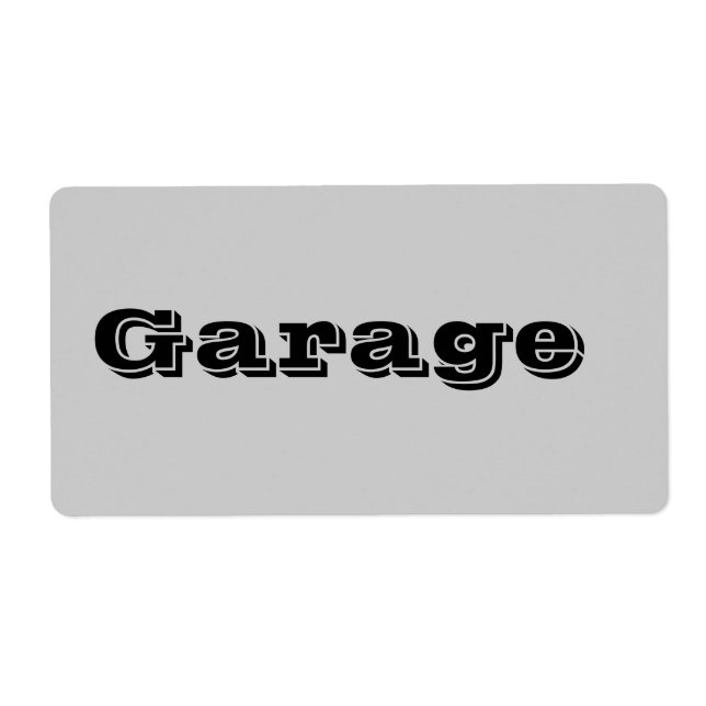 Garage Moving Labels in Grey (Front)