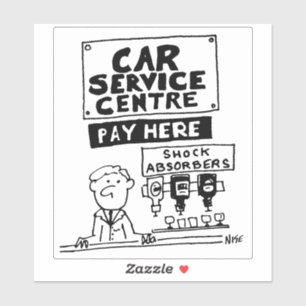 Garage Payment Desk has Shock Absorbers Cartoon.