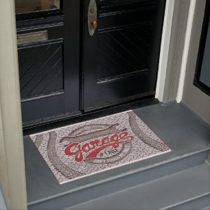 Garage Rules Doormat, Funny Cool Garage Doormat