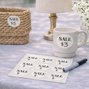 Garage Sale Price Stickers Blank Sale Labels