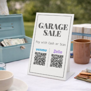 Garage Sale QR Code Payment Sign Table Sign