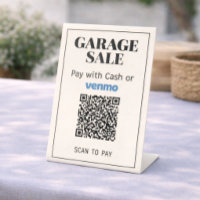 Garage Sale QR Code Sign | Venmo & Cash Payment