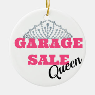 Garage Sale Queen Line Ceramic Tree Decoration