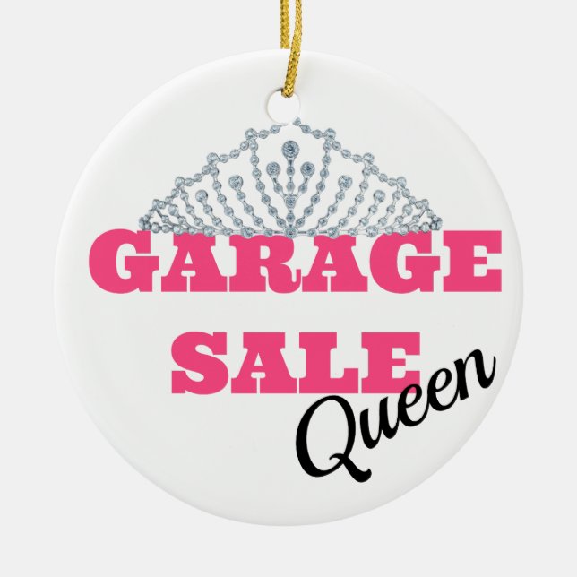 Garage Sale Queen Line Ceramic Tree Decoration (Front)