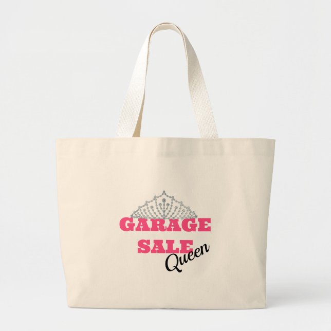 Garage Sale Queen Line Large Tote Bag (Front)