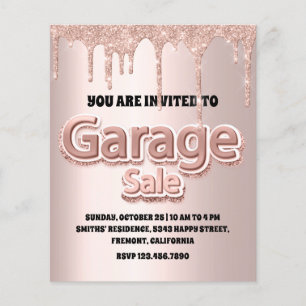 Garage Sale Rose Blush Powder Glitter Drip Flyer