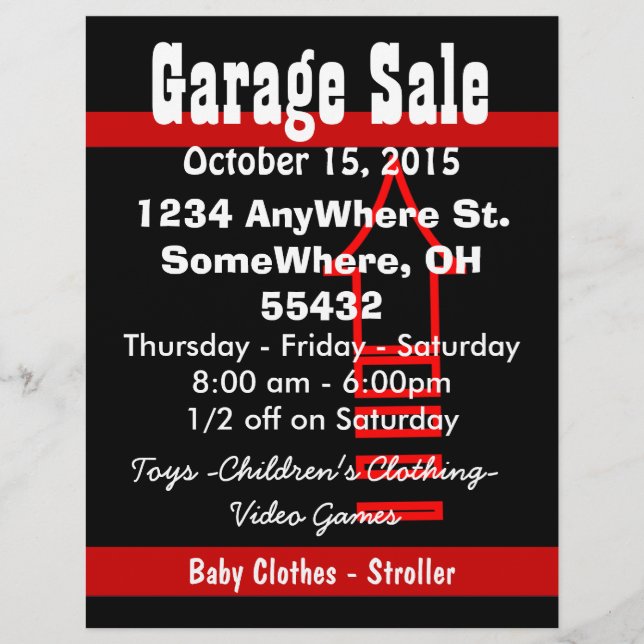 Garage Sale Sign Flyer (Front)