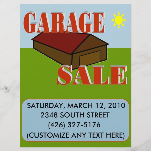GARAGE SALE SIGN/FLYER FLYER (Front)