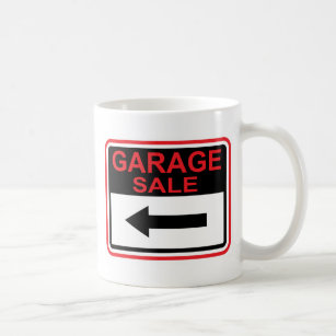 Garage Sale sign this way arrow Vector Coffee Mug