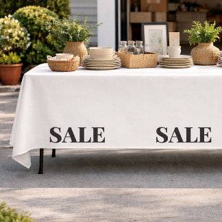 Garage Sale Tablecloth Sale Display Decor