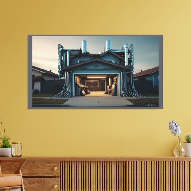 Garage Tech Upgrade canvas print (Insitu(LivingRoom))