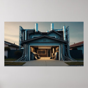 Garage Tech Upgrade matte poster