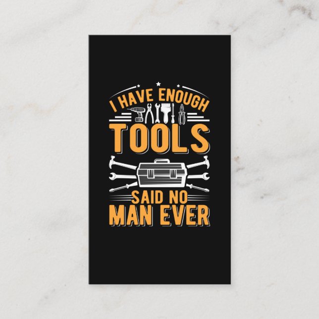 Garage Tools Mechanic Dad Craftsman Husband Business Card (Front)