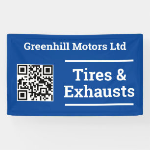 Garage Vehicle Servicing Design with QR Code Banner