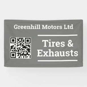 Garage Vehicle Servicing Design with QR Code Banner