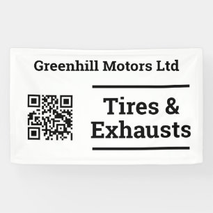 Garage Vehicle Servicing Design with QR Code Banner