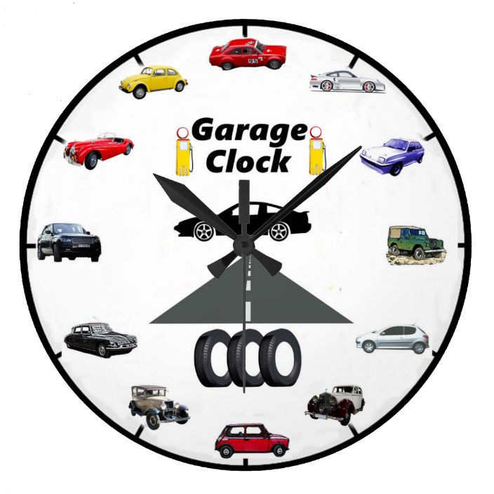 Garage Wall Clock Zazzle.co.uk