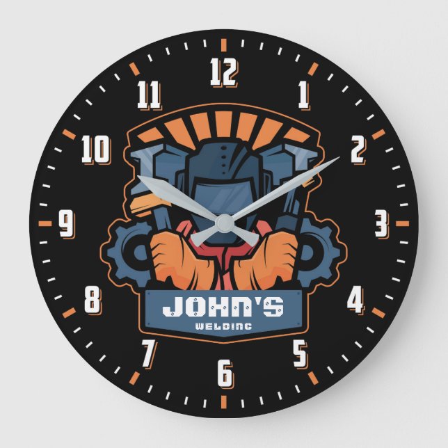 Garage Welding Fabricator Personalizable Clock (Front)