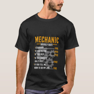 Garage Womens Vintage Funny Mechanic Hourly Rate L T-Shirt