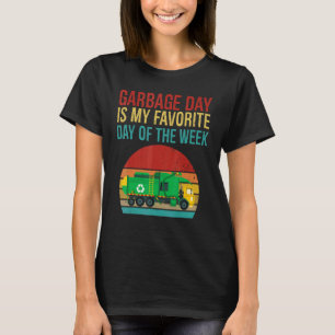 Garbage Day Is Favourite Day Truck Trash Kids Boys T-Shirt