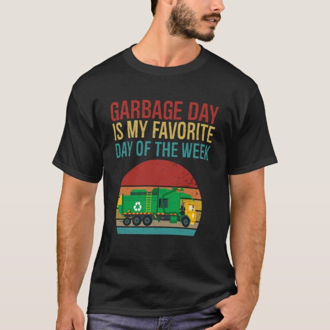Garbage Day Is Favourite Day Truck Trash Kids Boys T-Shirt (Front)