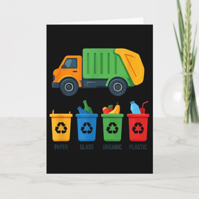 Garbage Day Recycling Truck Kids Boys Toddlers Gir Card (Front)