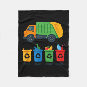 Garbage Day Recycling Truck Kids Boys Toddlers Gir Fleece Blanket