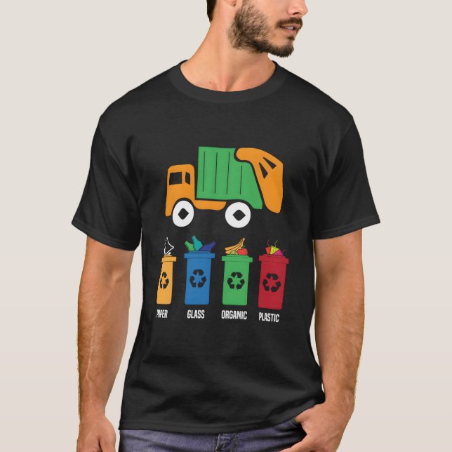 Garbage Day Recycling Truck Toddlers Trash T-Shirt (Front)