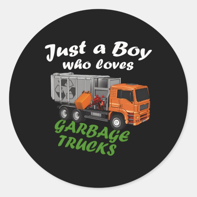 Garbage Day Toddlers Garbage Truck Trash Classic Round Sticker (Front)