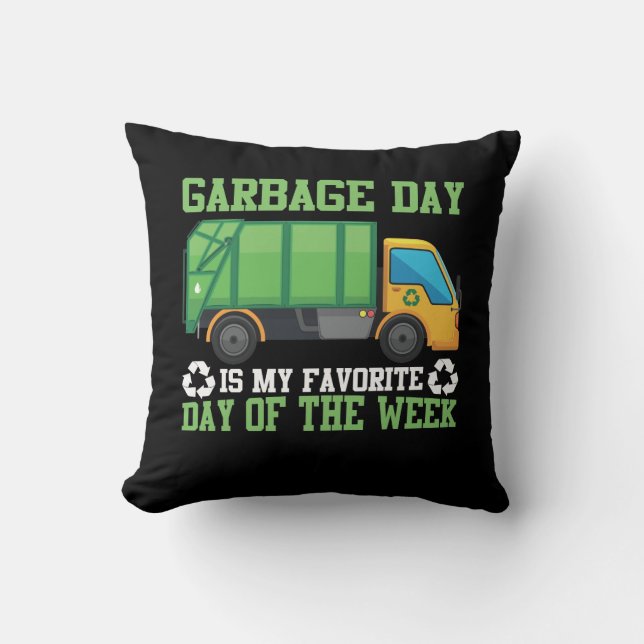 Garbage Day Truck Waste Disposal Dumpster Cushion (Front)