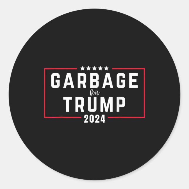 _garbage For Trump 2024  Classic Round Sticker (Front)