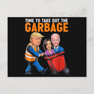 Garbage for Trump 2024 Funny Time to take out Garb Holiday Postcard