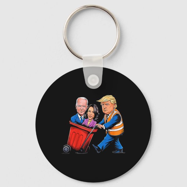 Garbage For Trump 2024 Funny Time To Take Out Garb Key Ring (Front)