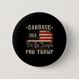 Garbage For Trump 2024 Funny Us American Flag Men  6 Cm Round Badge