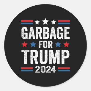 Garbage For Trump 2024 Trump Supporter Classic Round Sticker
