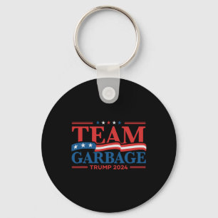 Garbage For Trump 2024 Usa Flag Vintage  Key Ring
