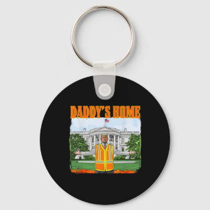 Garbage For Trump Funny Daddy's Home Trump Pink 20 Key Ring